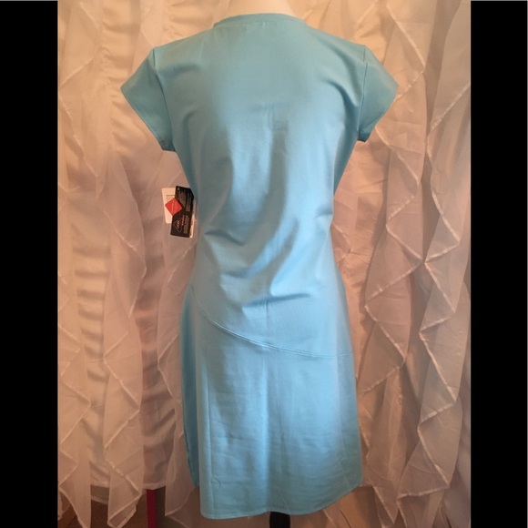 🆕 Athleta, Nectar Faux Wrap, Ruched Dress, Size M - Picture 4 of 9
